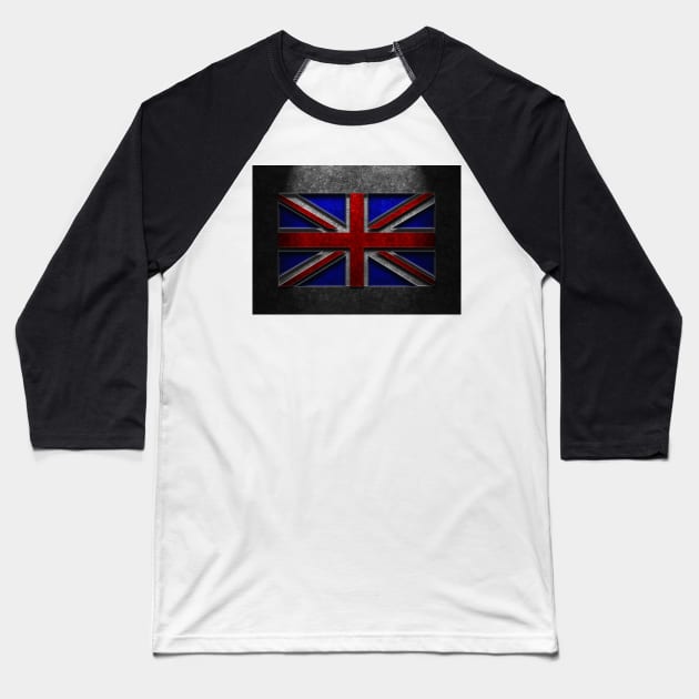 Union Jack Stone Texture Baseball T-Shirt by learningcurveca